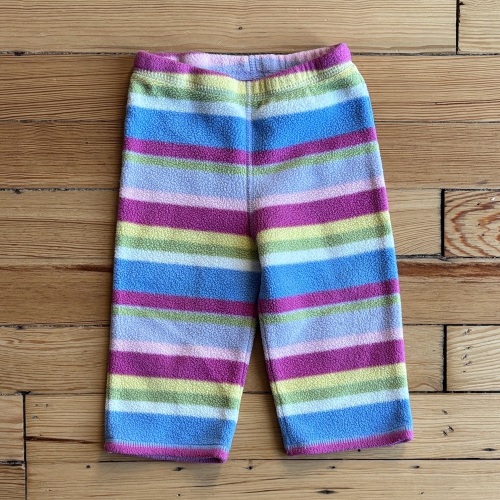 Colorful Striped Kids Fleece Pants